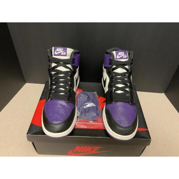 Nike Air Jordan 1 Retro High OG GS Court Purple Shoes Size 6.5Y/Women’s 8. Nice! - Picture 2 of 11